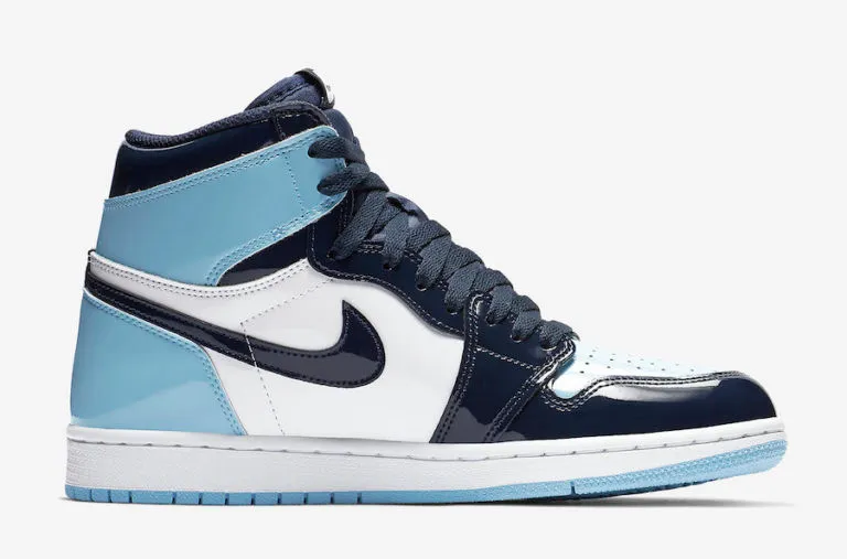 Air Jordan 1 Retro High UNC Patent Obsidian Blue Chill White CD0461-401