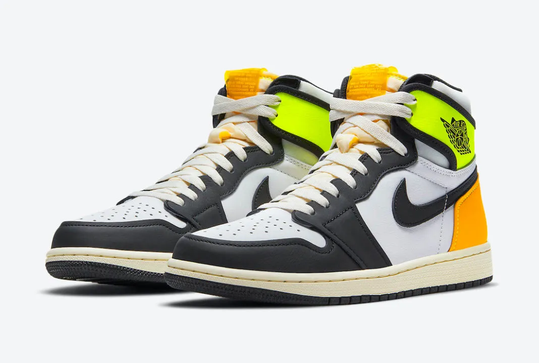 Air Jordan 1 Retro High White Black Volt University Gold 555088-118