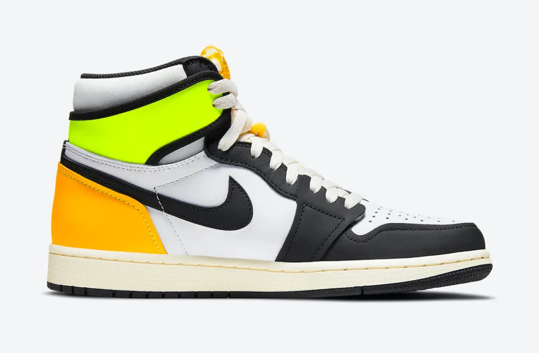 Air Jordan 1 Retro High White Black Volt University Gold 555088-118