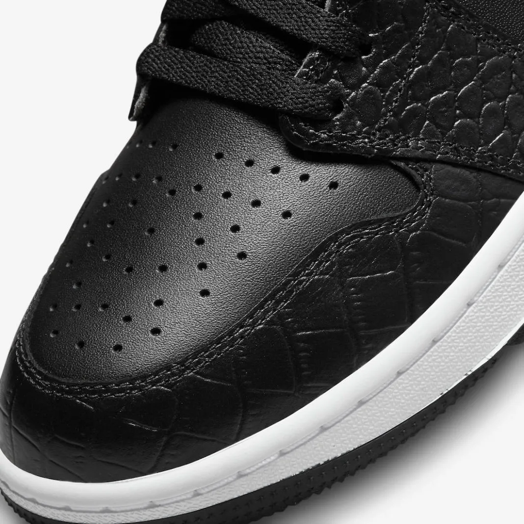 Air Jordan 1 Retro Low Golf Black Croc Iron Grey White DD9315-003