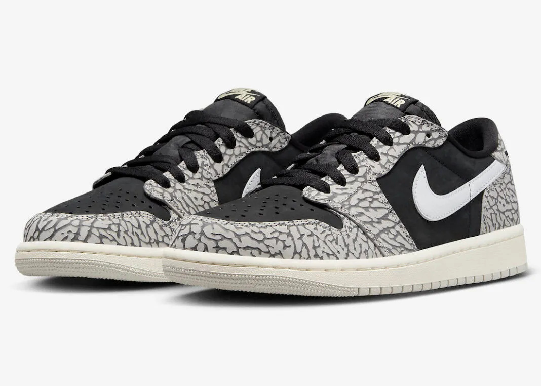 Air Jordan 1 Retro Low OG Black Cement Muslin Tech Grey Sail CZ0790-001