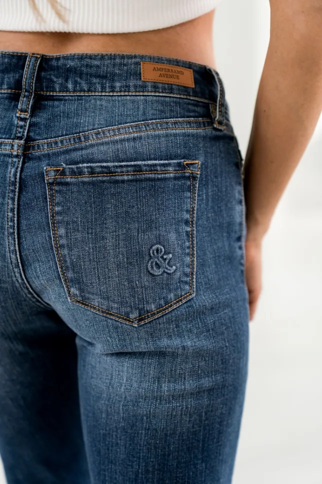 Ampersand Avenue 305 Denim - Distressed Fray Hem Jeans