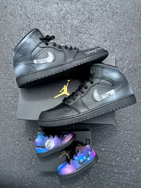 Black Jordan Mid - 2 Pairs ( 14M + 2Y ) - Custom Order - Invoice 2 of 2