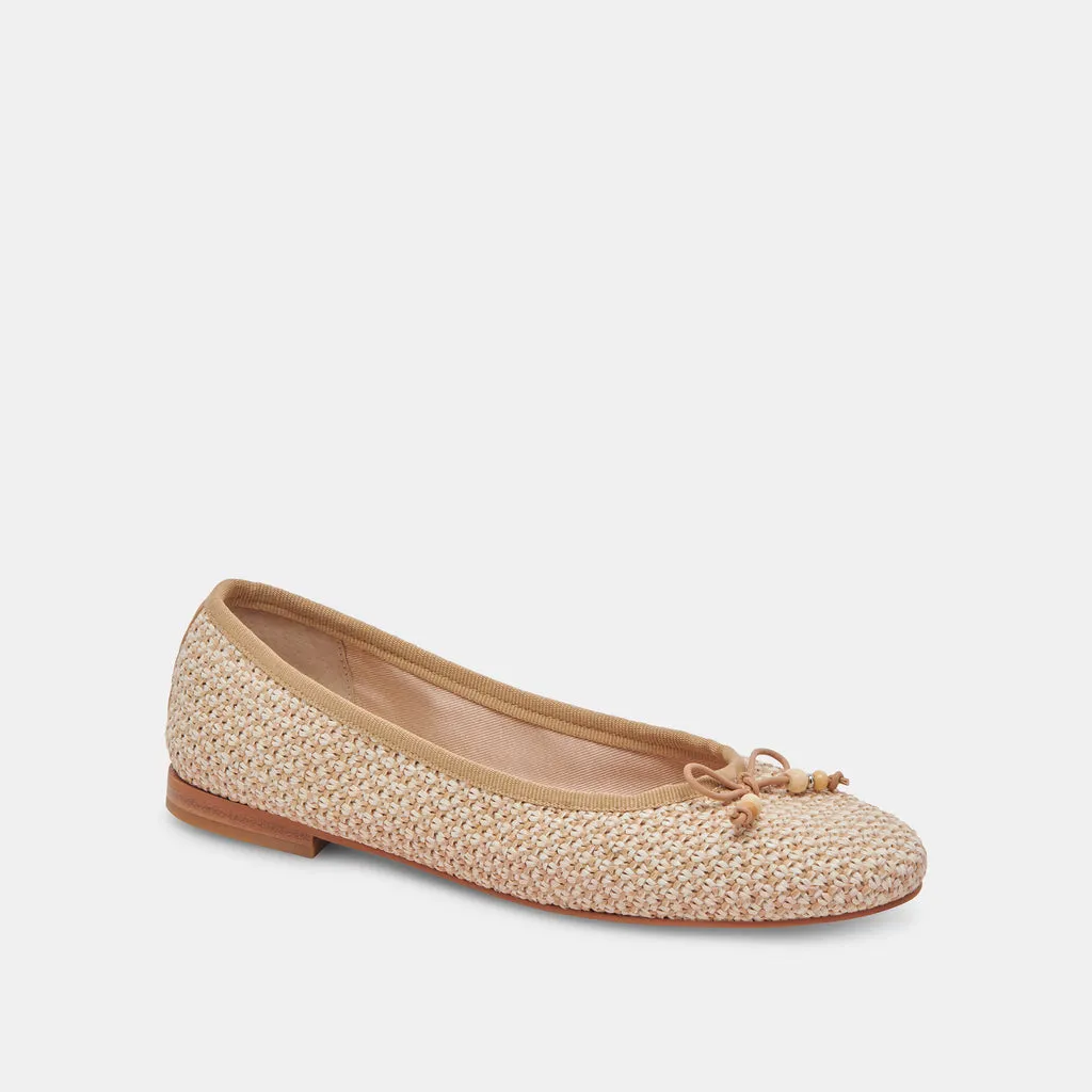 CACY BALLET FLATS WHITE NATURAL RAFFIA– Dolce Vita 6951901921346