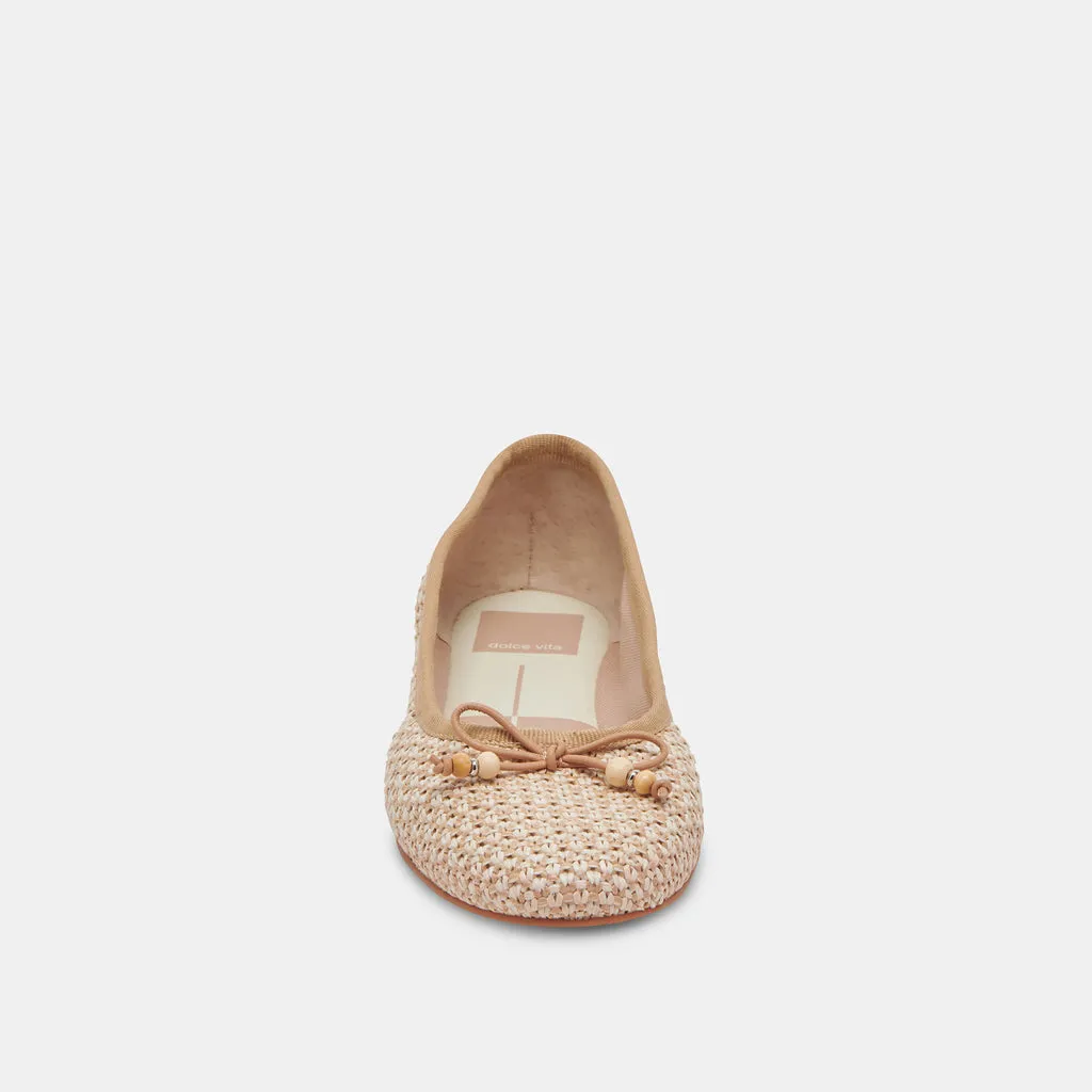 CACY BALLET FLATS WHITE NATURAL RAFFIA– Dolce Vita 6951901921346