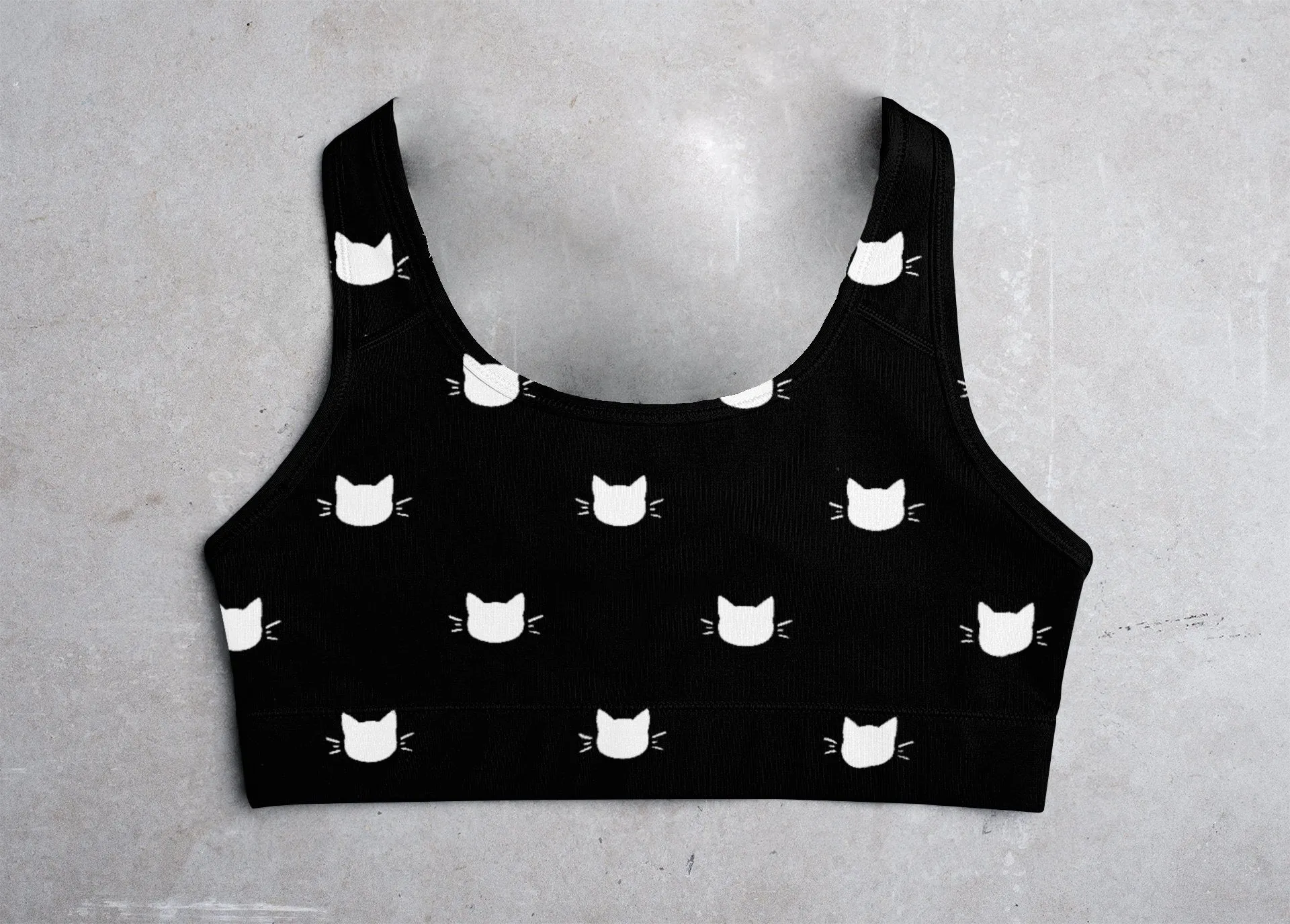 cat silhouette  crop top bra