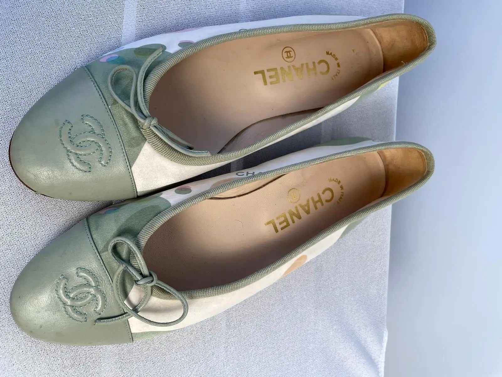 Chanel Leather CC Ballerina Ballet Flats EU 38 US 7/7.5