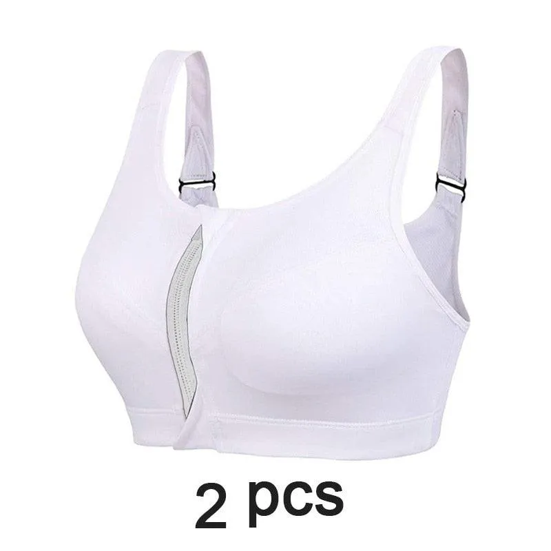 Cloud Hide Sports Bra Front Zipper Push Up Yoga Crop Top