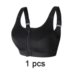 Cloud Hide Sports Bra Front Zipper Push Up Yoga Crop Top