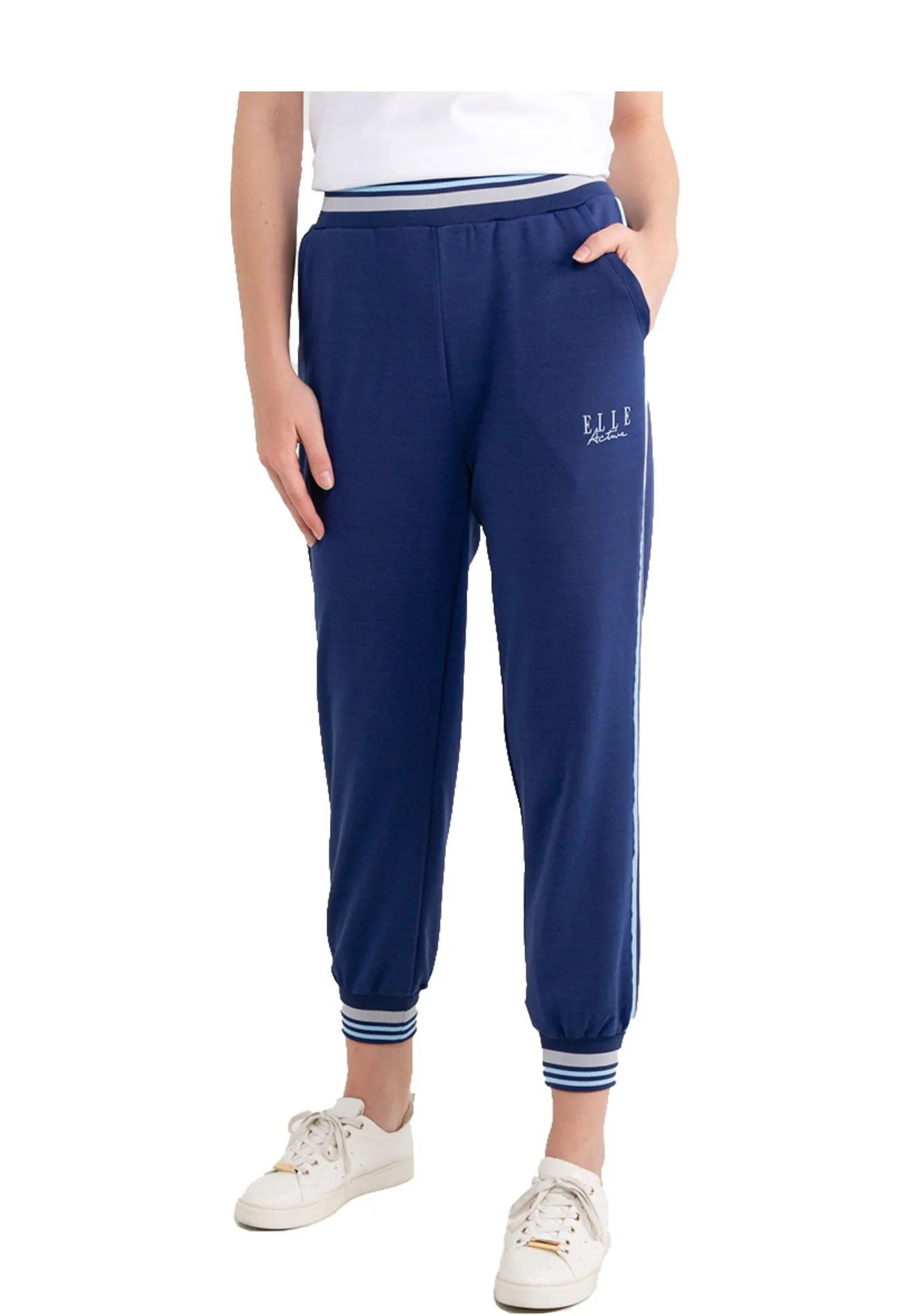 ELLE Active Elasticated Waistband Striped Tracksuit Bottom