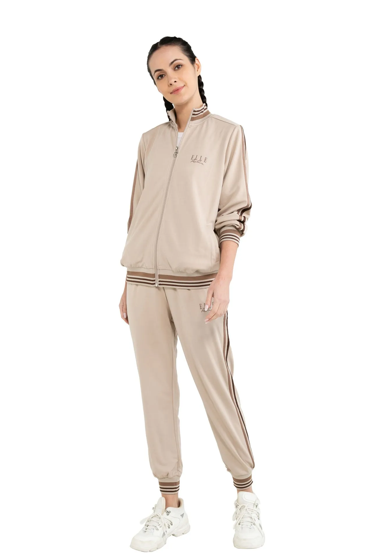 ELLE Active Elasticated Waistband Striped Tracksuit Bottom