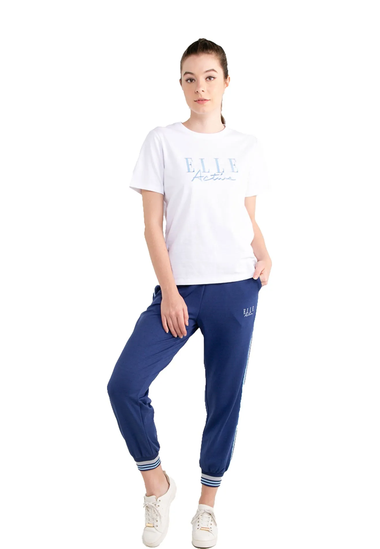 ELLE Active Elasticated Waistband Striped Tracksuit Bottom