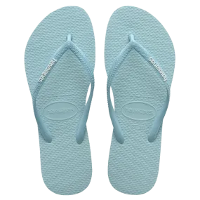 Havaiana Slim Rubber Logo Sky Blue Water Thongs