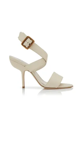 Helua Leather Ankle Strap Sandals - Cream