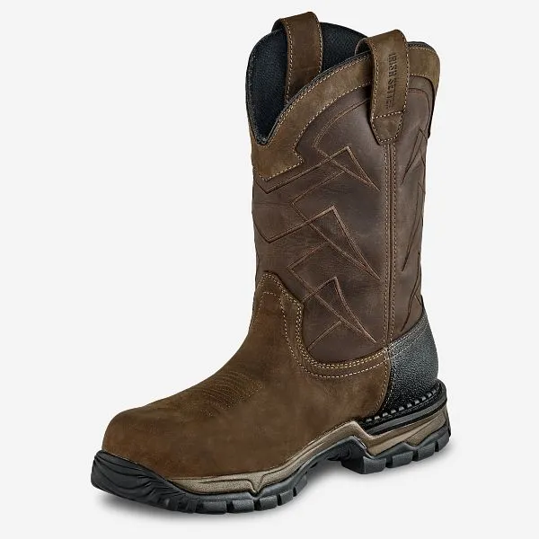 Irish Setter Mens Two Harbors Comp. Toe Waterproof Western 11” Pull On(83966)- Full Grain Brown