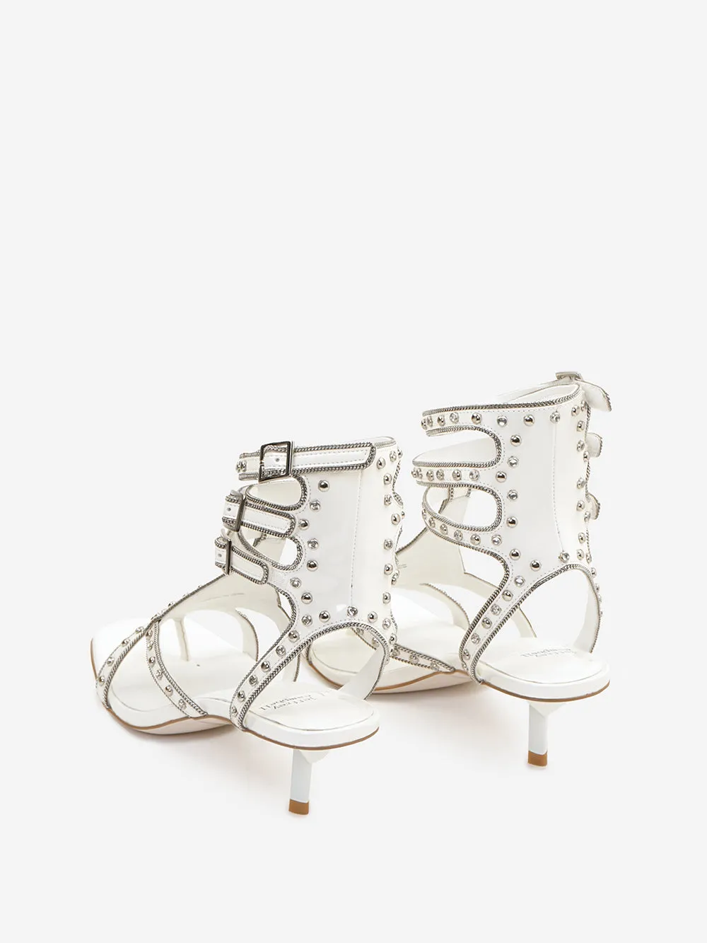 Jeffrey campbell - Infradito alto con punta squadrata con pietre e borchie modello Voguing