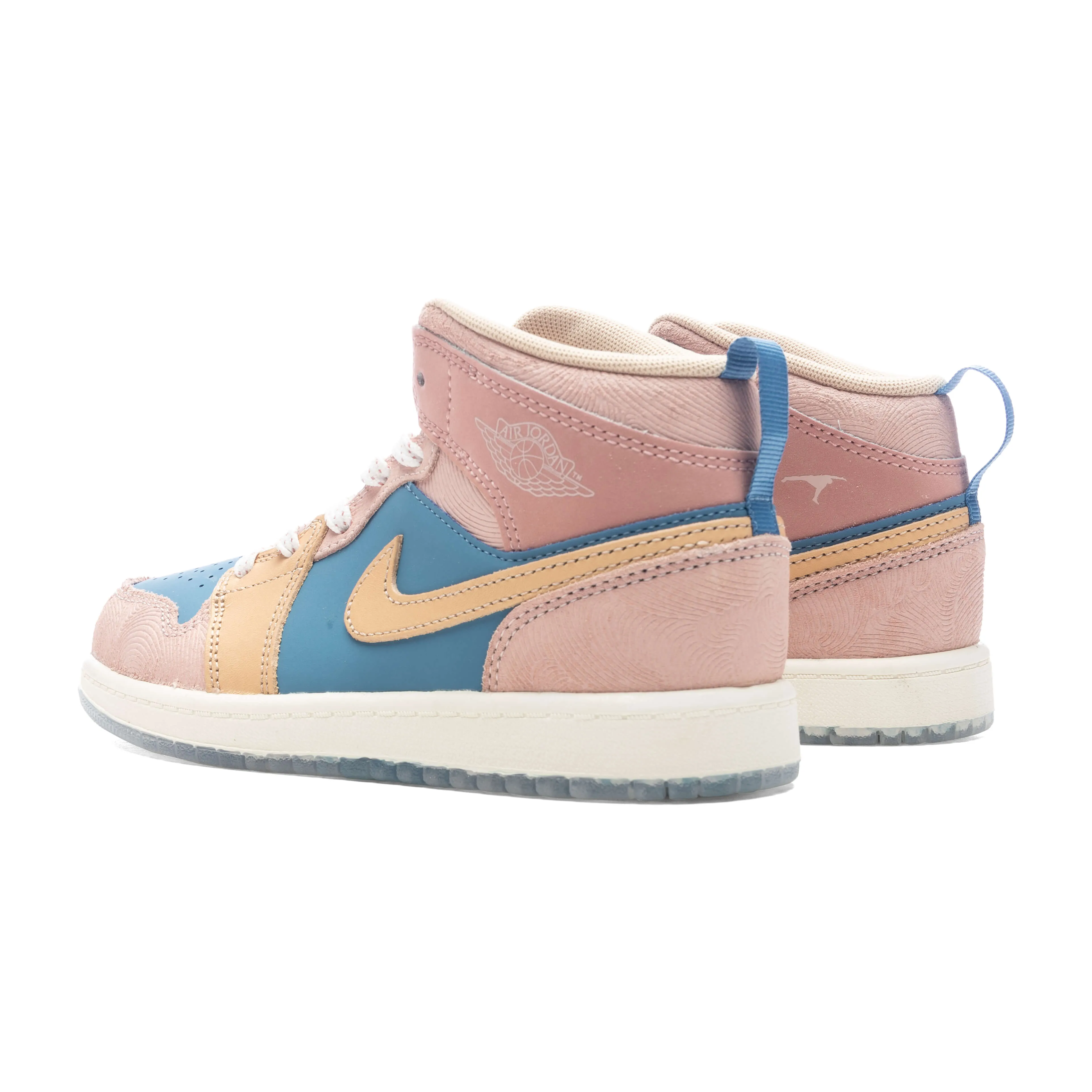 Jordan 1 Mid SS (PS) 'Zen' - Aegean Storm/Hemp/Pink Oxford