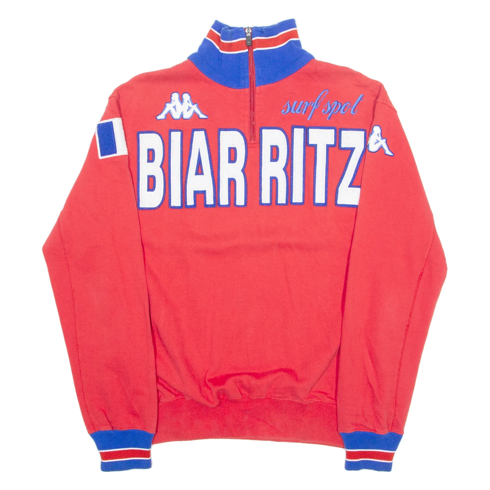 KAPPA Biarritz Mens Sweatshirt Red 1/4 Zip M