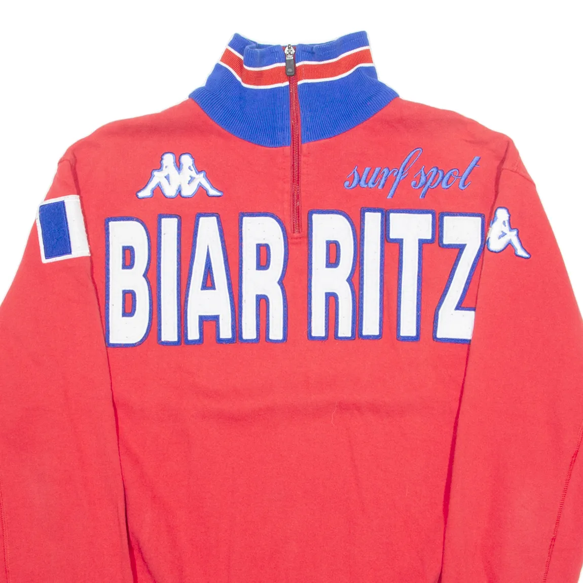 KAPPA Biarritz Mens Sweatshirt Red 1/4 Zip M