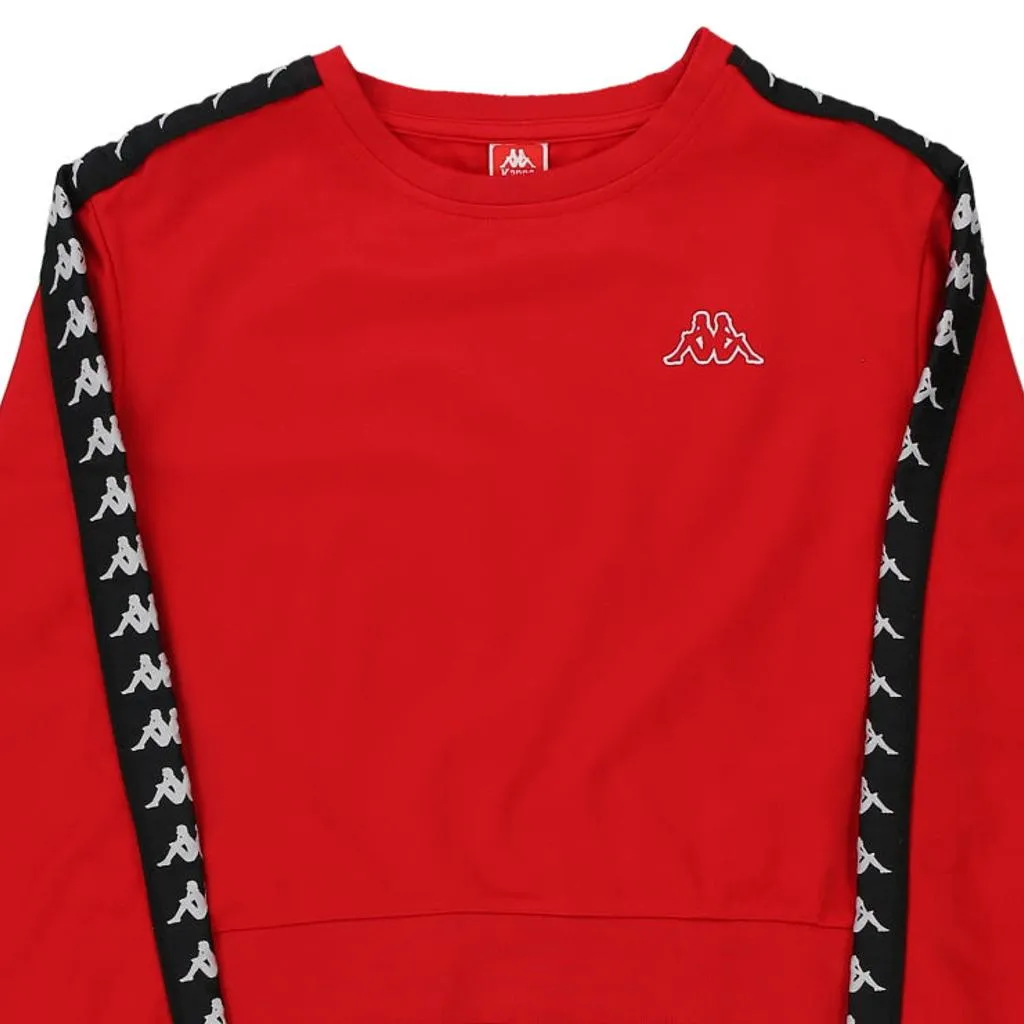 Kappa Cropped Sweatshirt - Large Red Polyester Blend