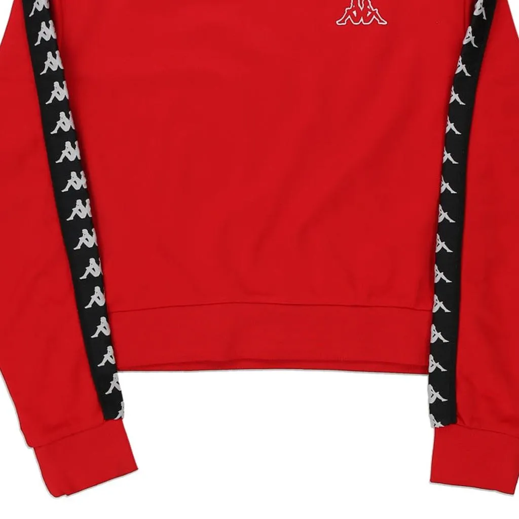 Kappa Cropped Sweatshirt - Large Red Polyester Blend