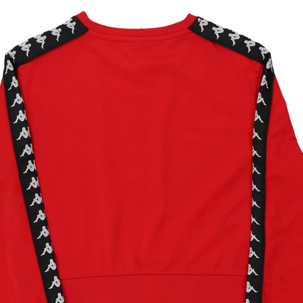 Kappa Cropped Sweatshirt - Large Red Polyester Blend