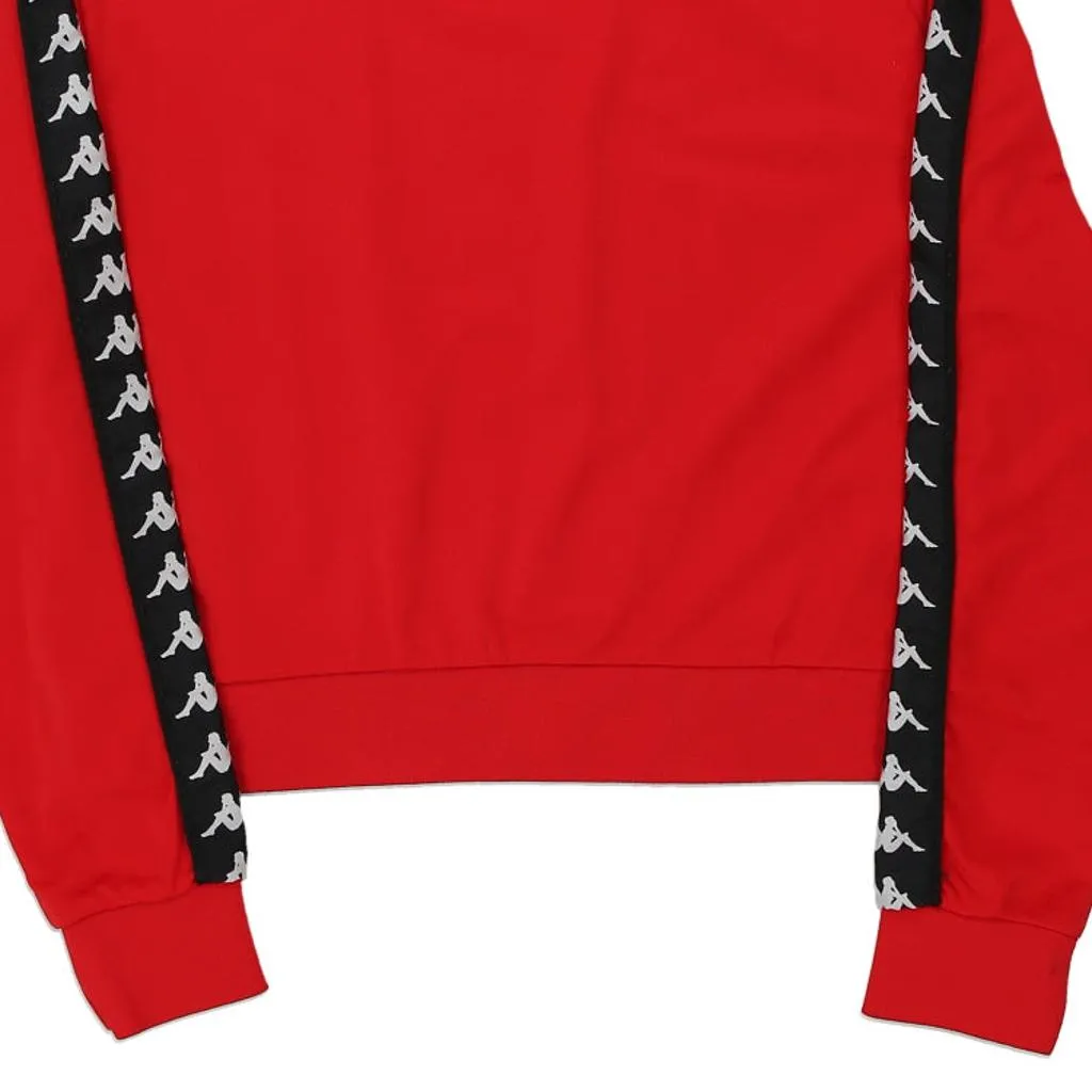 Kappa Cropped Sweatshirt - Large Red Polyester Blend