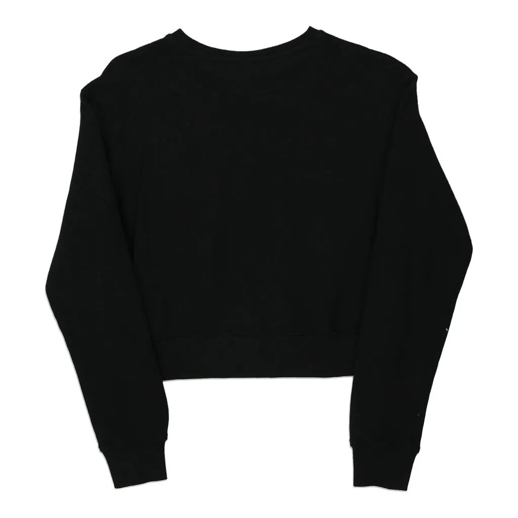 Kappa Cropped Sweatshirt - Small Black Cotton Blend