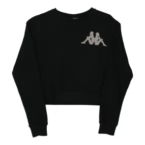 Kappa Cropped Sweatshirt - Small Black Cotton Blend