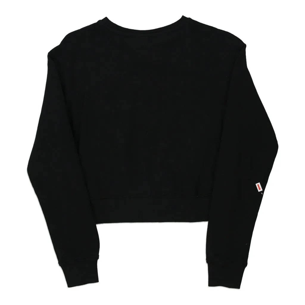 Kappa Cropped Sweatshirt - Small Black Cotton Blend