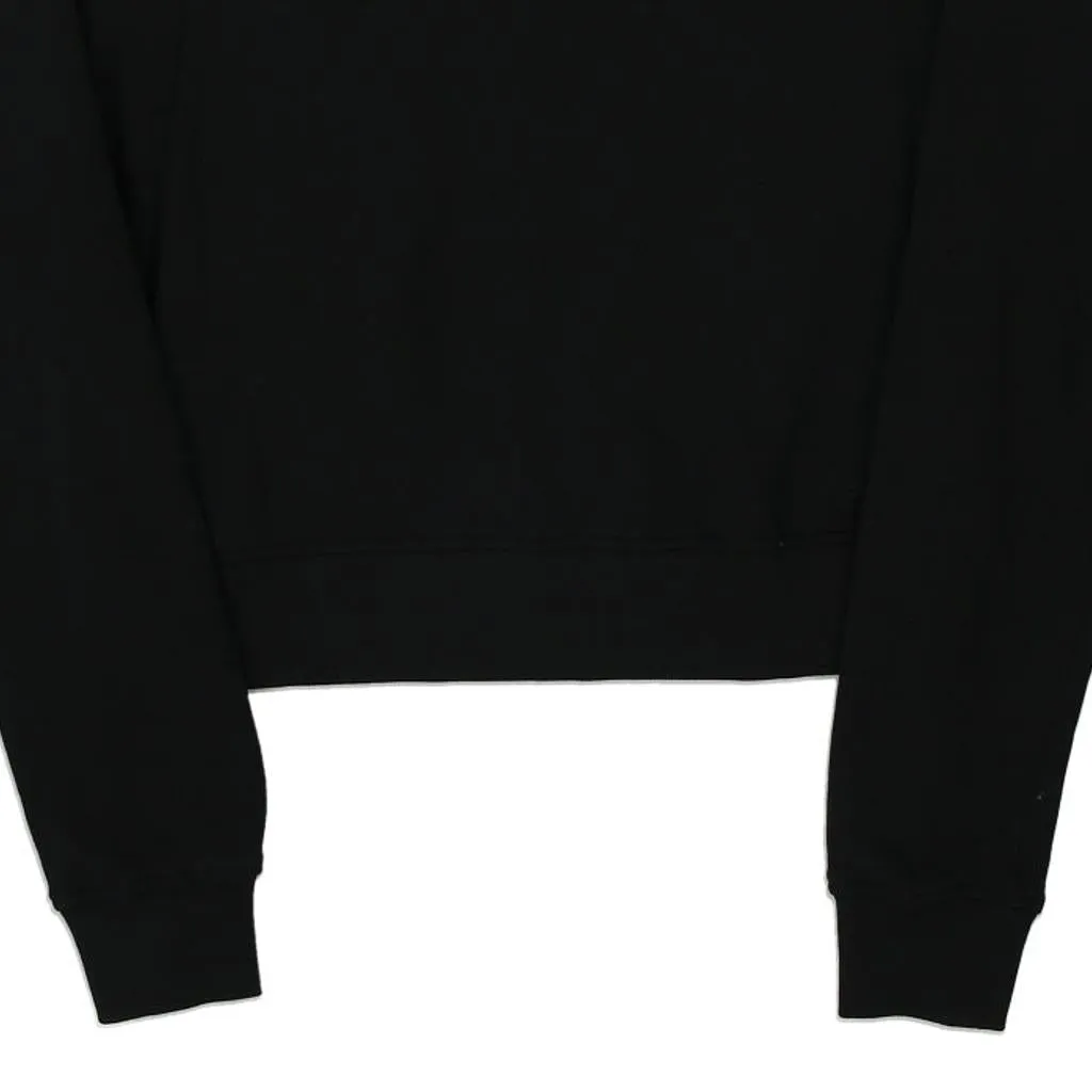 Kappa Cropped Sweatshirt - Small Black Cotton Blend