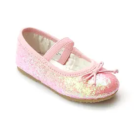 L'Amour Girls 416G Glitter Pink Ballet Flats