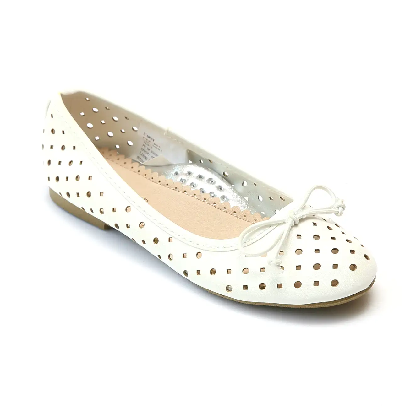 L'Amour Girls Perforated Ballet Flats