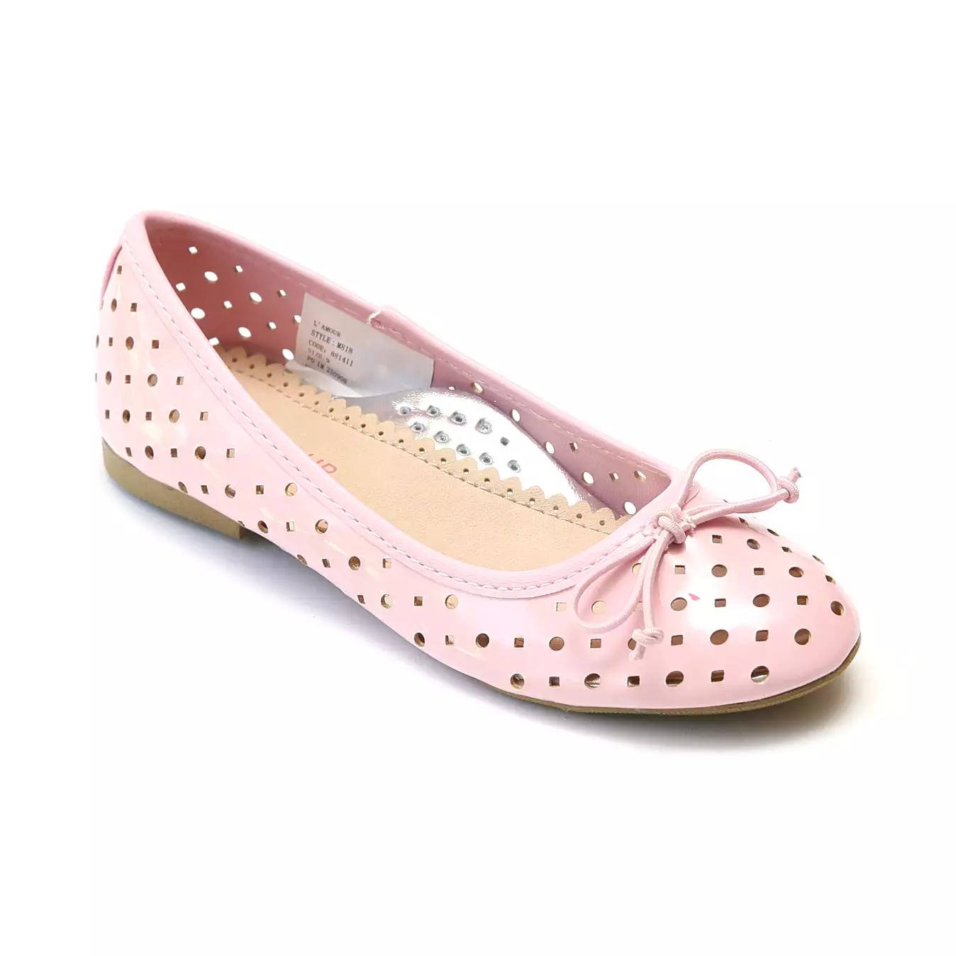 L'Amour Girls Perforated Ballet Flats