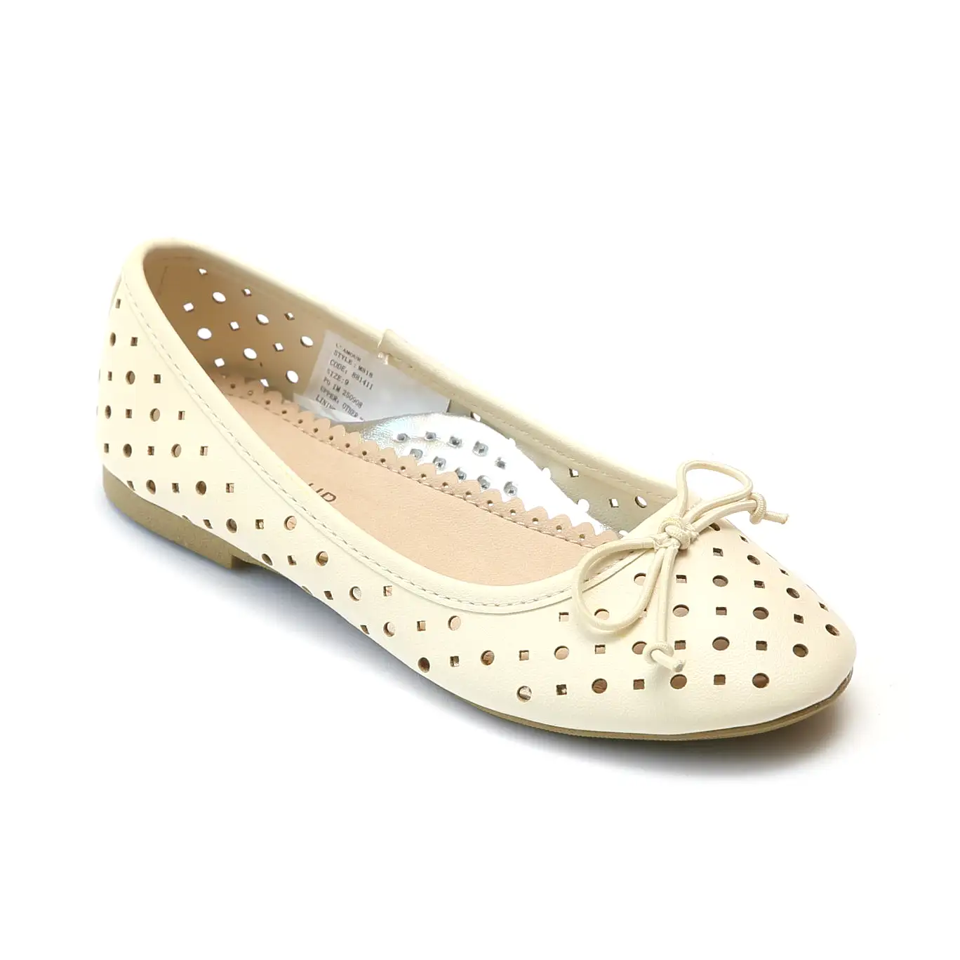 L'Amour Girls Perforated Ballet Flats