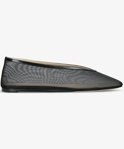 Le Monde Beryl Womens Black Luna pointed-vamp mesh ballet flats