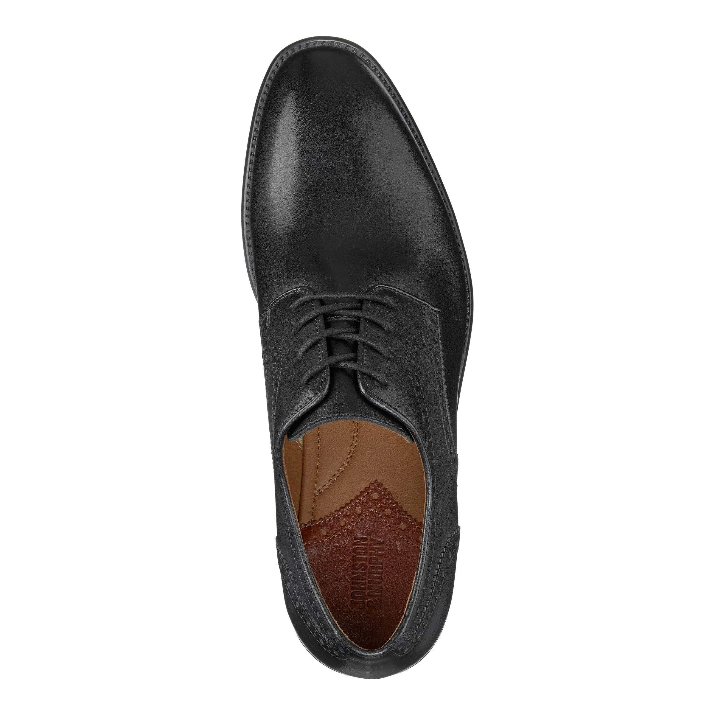 Men's Johnston & Murphy Henrick Plain Toe Color: Black Full Grain