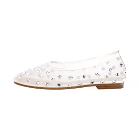 Mesh Rhinestone Ballet Flats