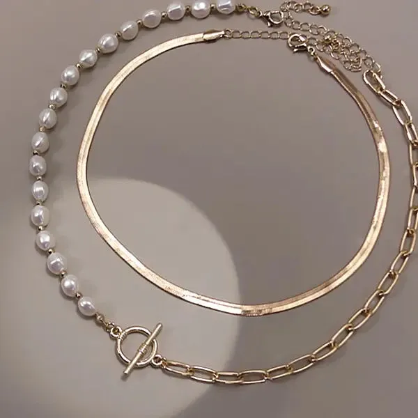 Mixed Pearl Layer Necklace