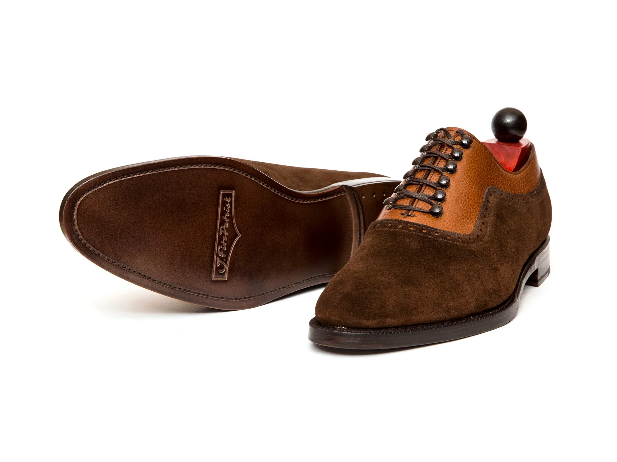 Mukilteo - MTO - Dark Brown Suede / Tan Soft Grain - TMG Last - Single Leather Sole