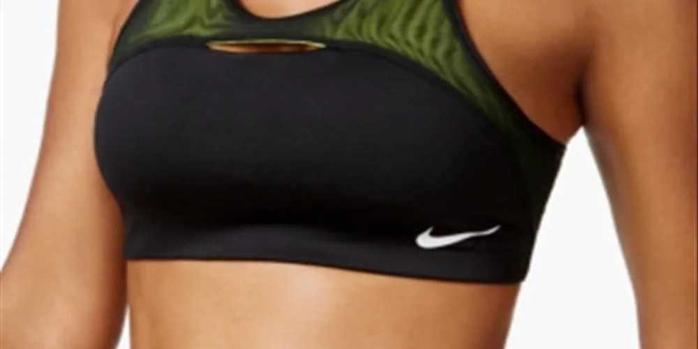 Nike Women's Pro Classic Swoosh Modern Sports Bra Black Size Large