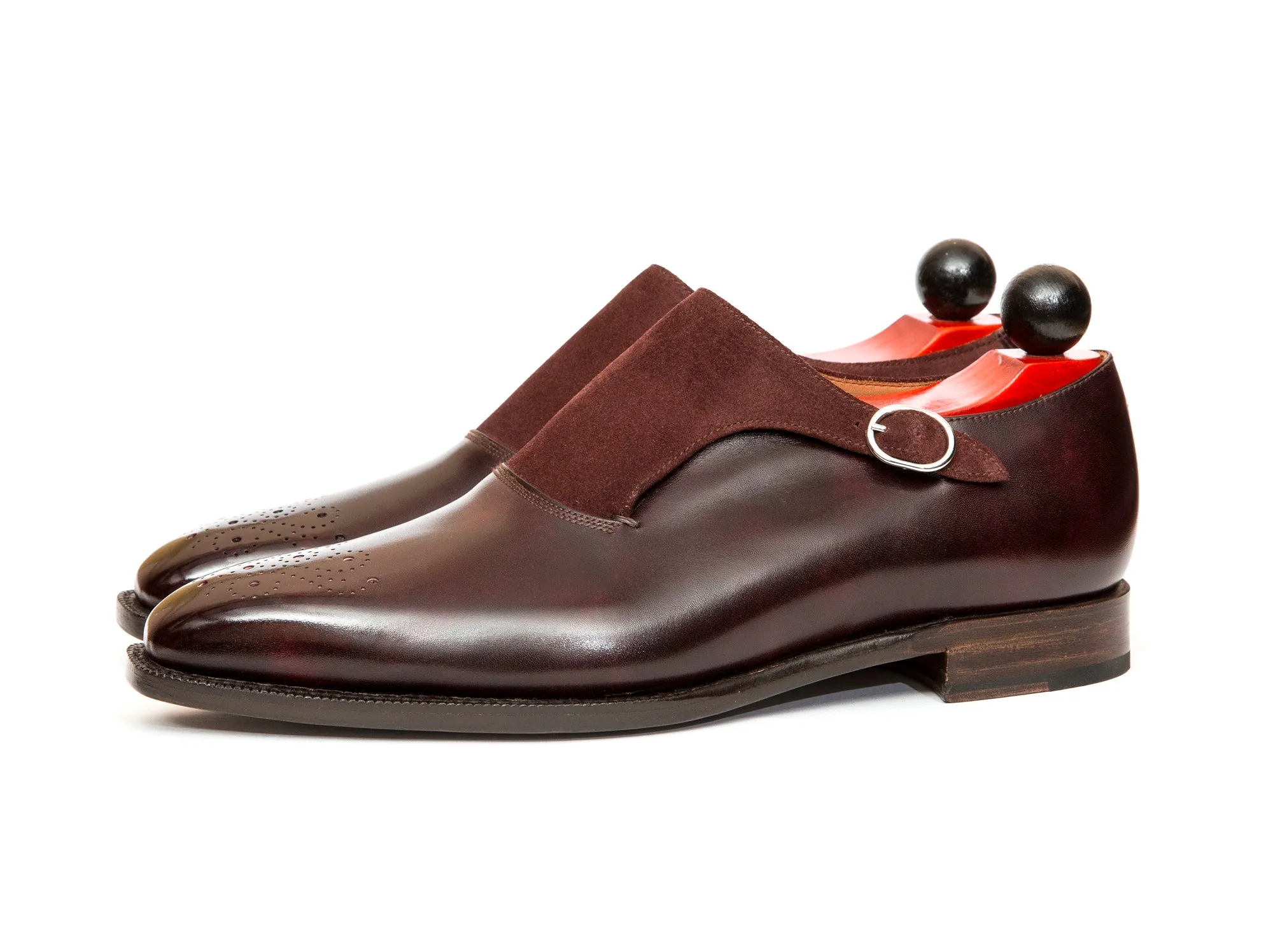 Overlake - MTO - Plum Museum Calf / Burgundy Suede - MGF Last - Single Leather Sole