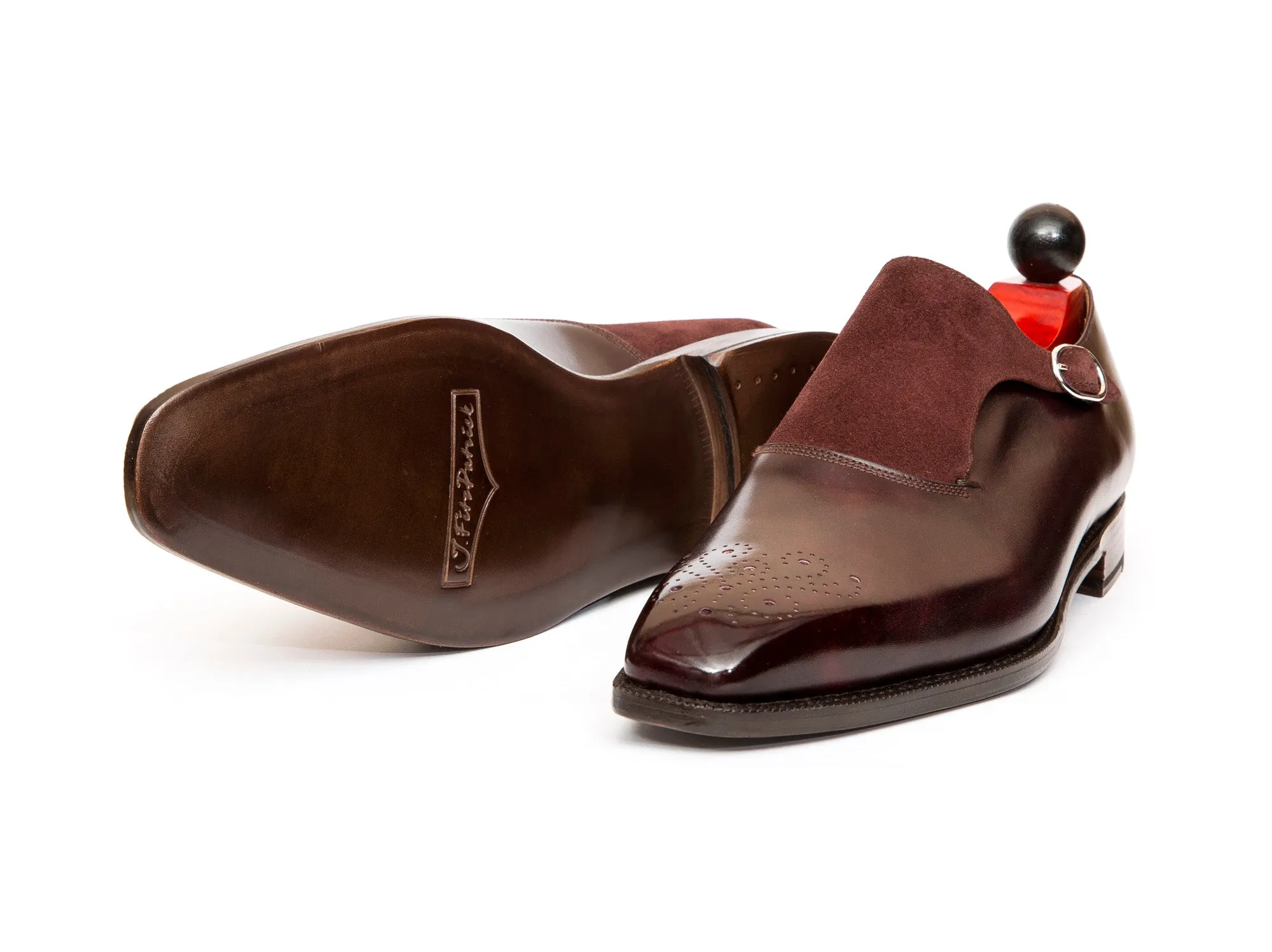 Overlake - MTO - Plum Museum Calf / Burgundy Suede - MGF Last - Single Leather Sole