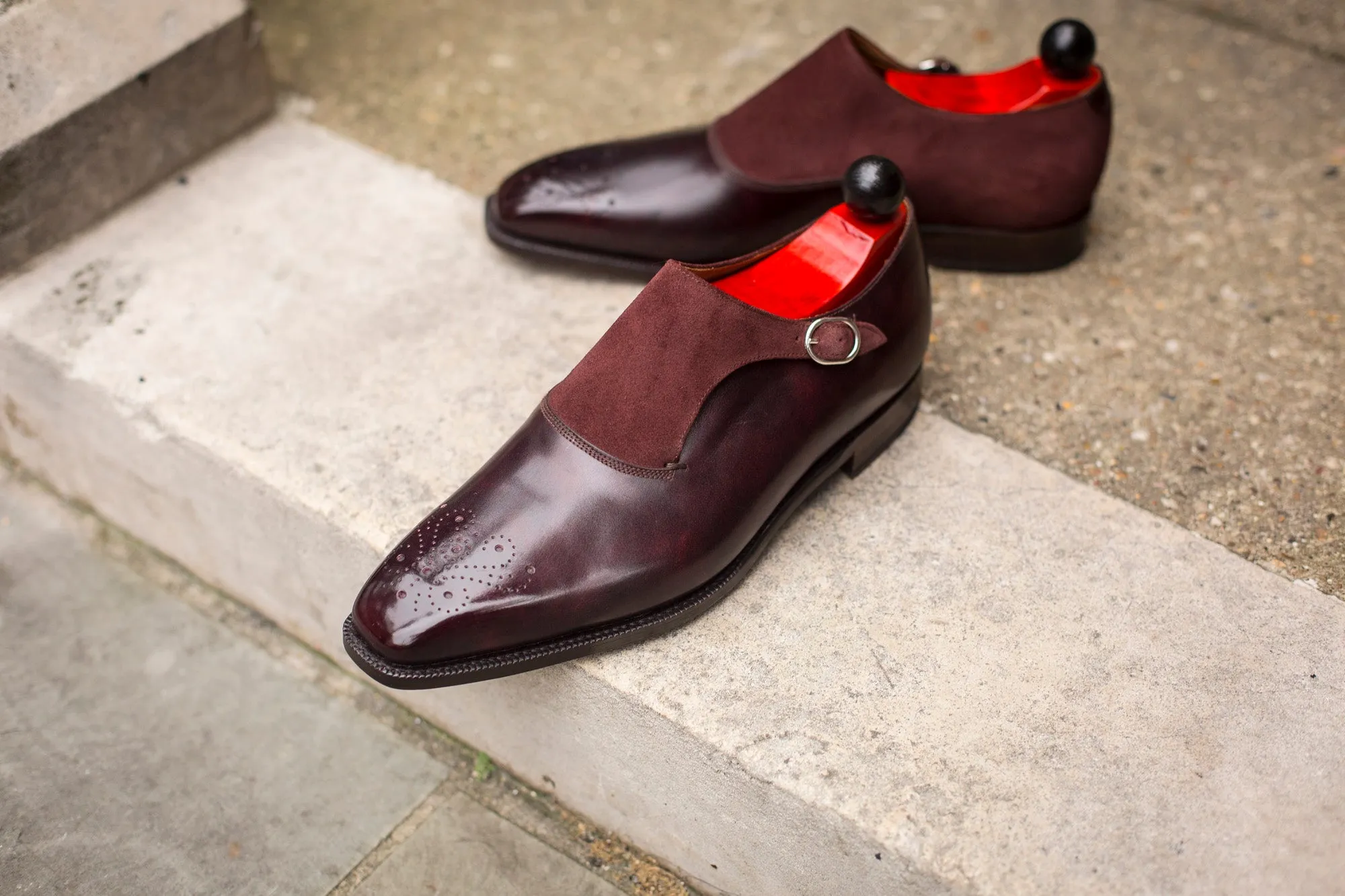 Overlake - MTO - Plum Museum Calf / Burgundy Suede - MGF Last - Single Leather Sole