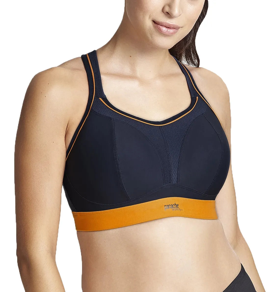 Panache Boundless Racerback Non-Wire Sports Bra (7341) - Navy/Orange