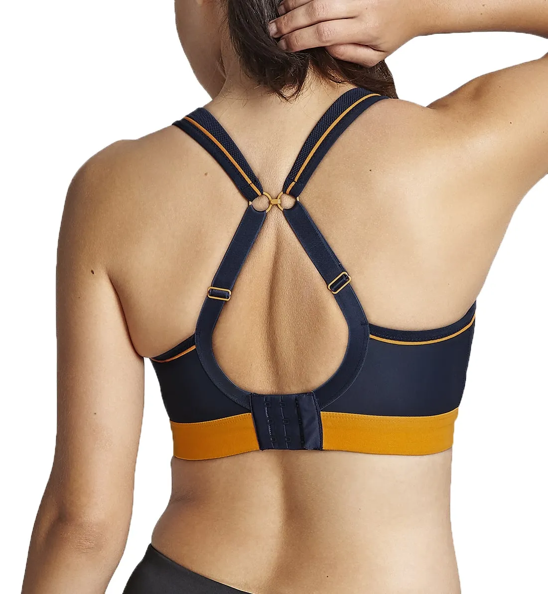 Panache Boundless Racerback Non-Wire Sports Bra (7341) - Navy/Orange