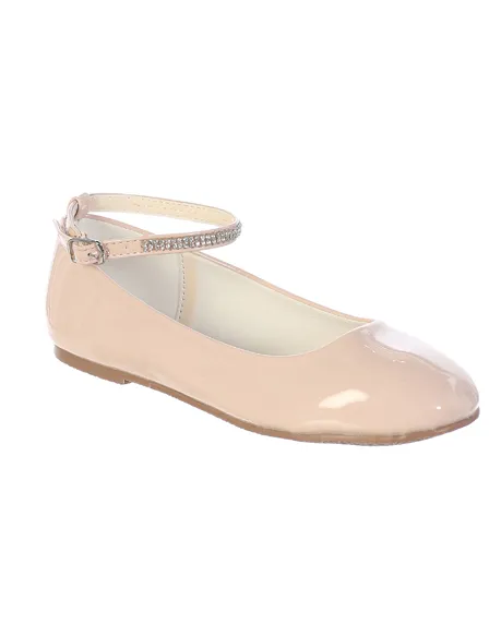 Patent Ballerina with Rhinestone Ankle Strap