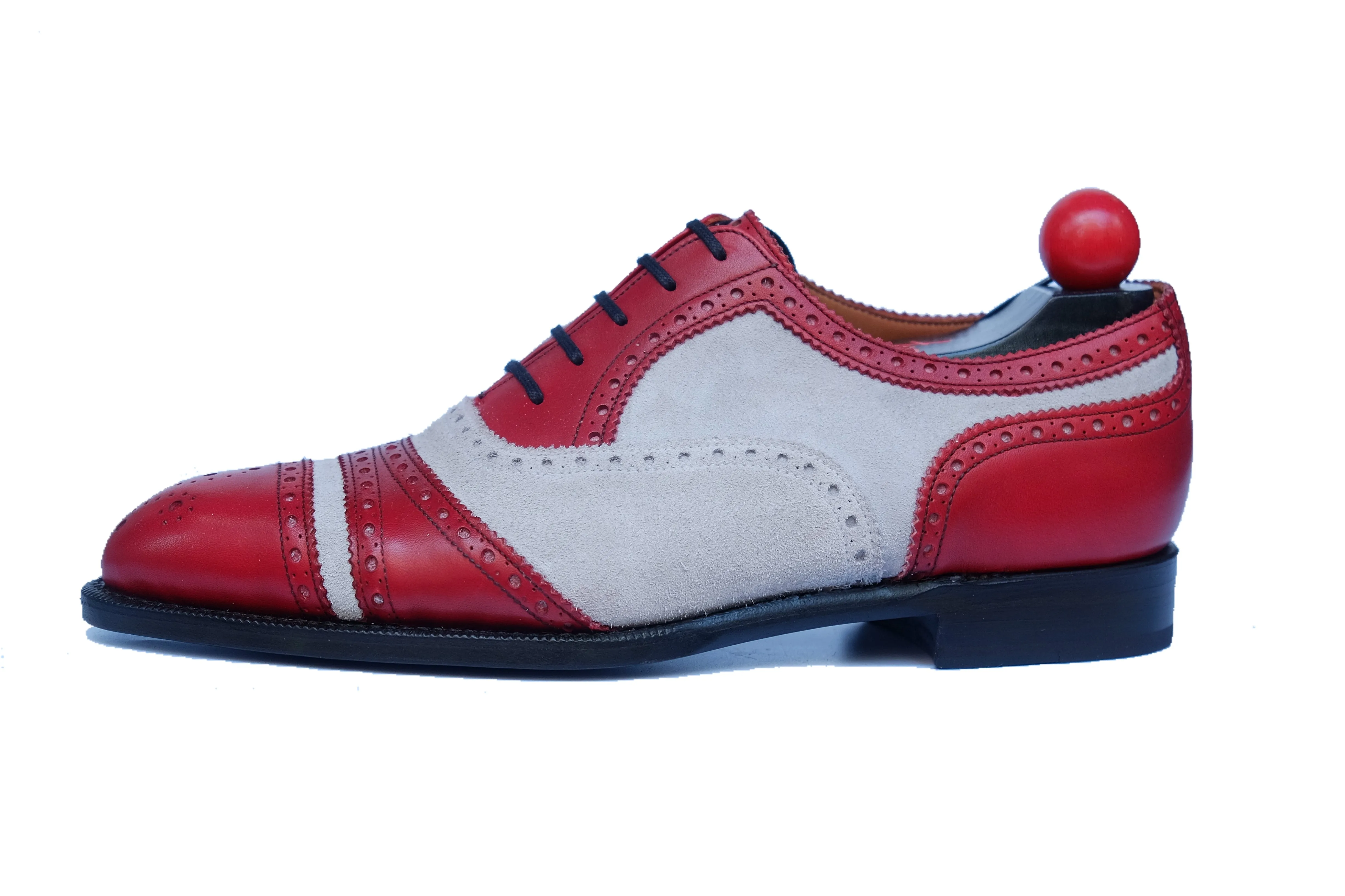 Phillips - MTO - Red Calf / Pearl Grey Suede - NGT Last - Single Leather Sole