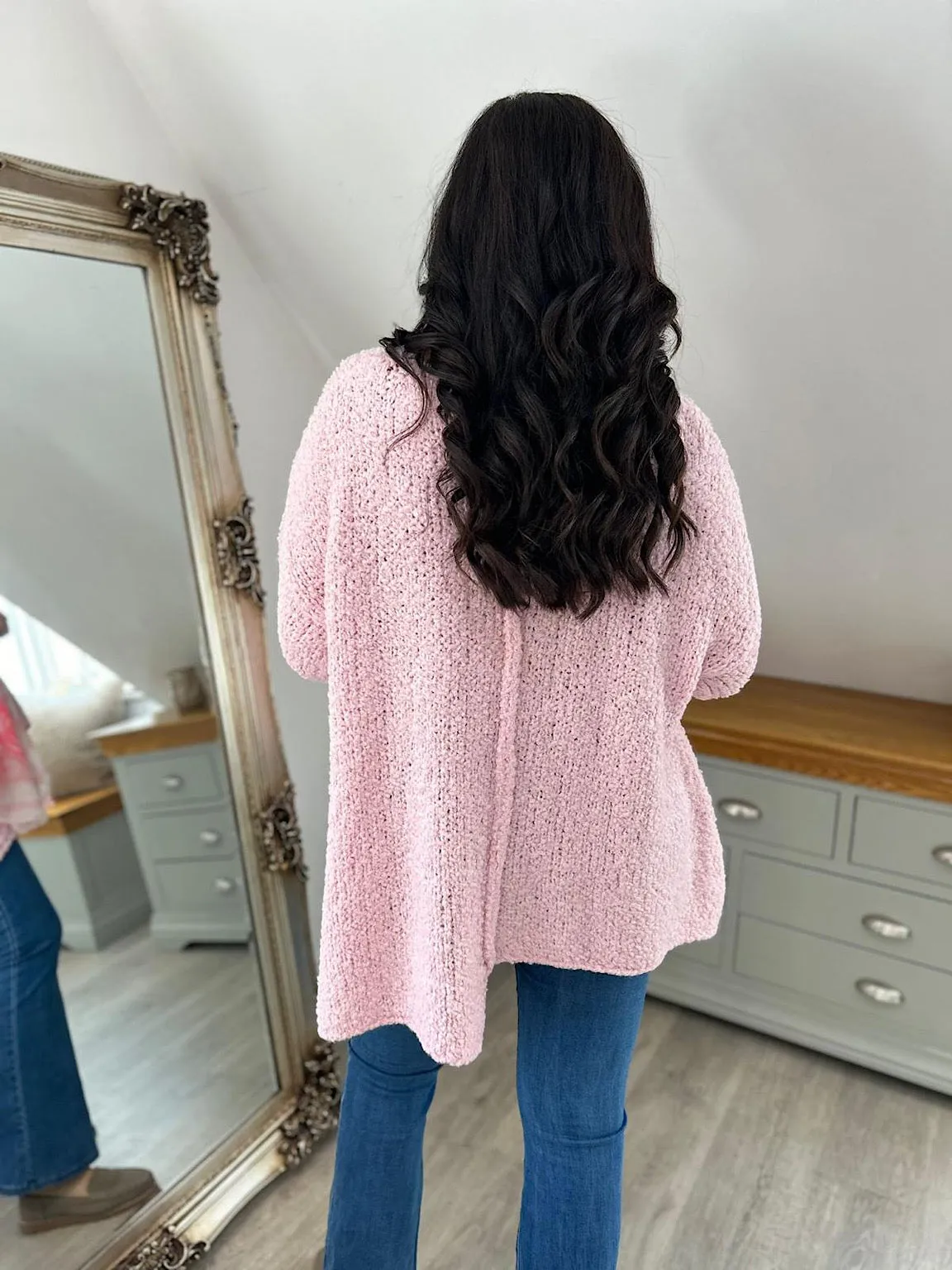 Pink Popcorn Reverse seam Knit Jumper Morgan