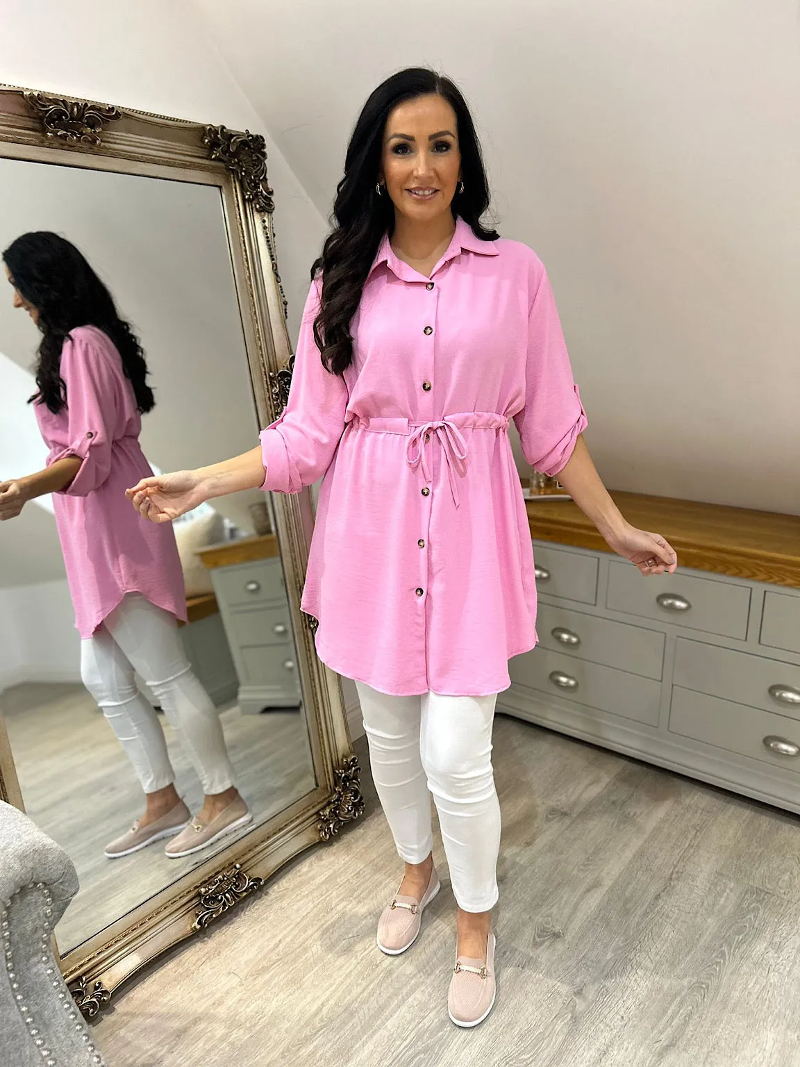 Pink Tie Waist Tunic Rosie